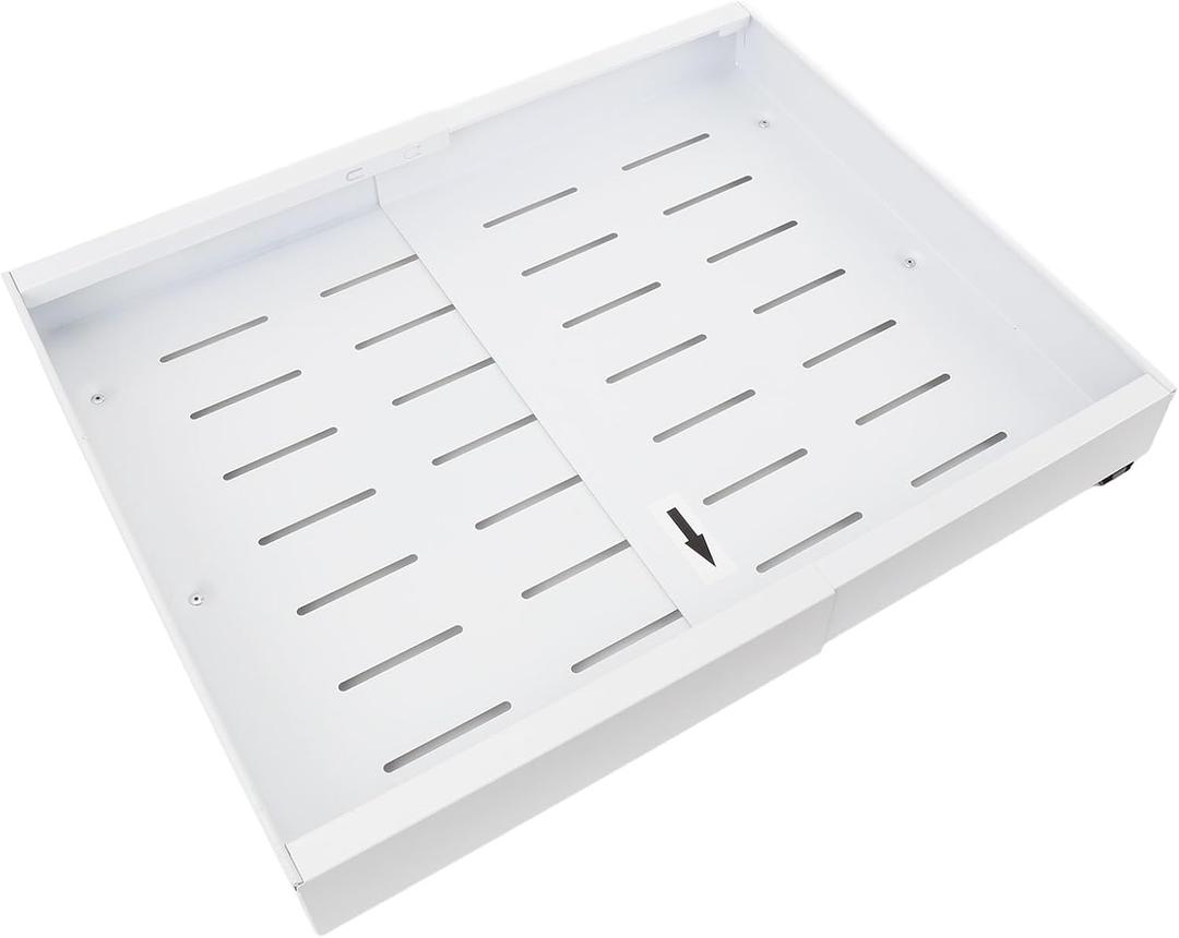 Expandable Pull out Cabinet Organizer, Adhesive Slide Out Drawers for Kitchen Cabinet, Cabinet Roll out Storage Shelves for Pantry Under Sink Organization Bathroom (White)