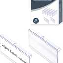Diteje 20 Pack Plastic Wire Shelf Label Holder, Shelving Rack Retail Sign Hook Labels Clip On with Paper Inserts, 3.94x1.50inch