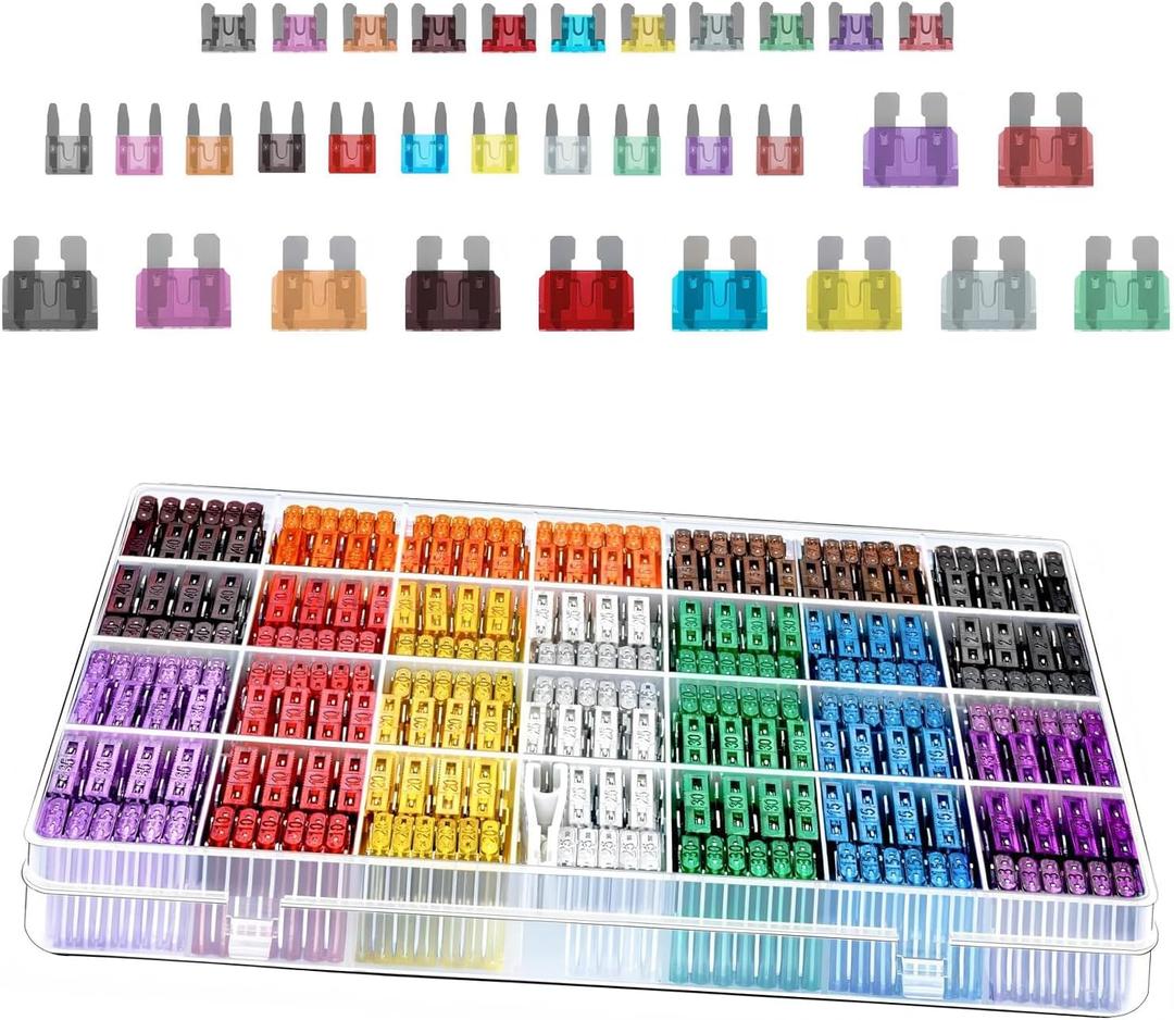 300PCS Car Fuses Assortment Kit, Micro & Mini & Standard Blade Fuse Kit, Universal Replacement Blade Fuses for Auto, Sedan, Boat, RV (2A/3A/5A/7.5A/10A/15A/20A/25A/30A/35A/40A)