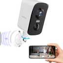 Arenti 340 Pan Wireless Security Camera Outdoor Magnetic, 3MP Battery Powered Wireless Camera for Home Security, Full-Color Night Vision, PIR AI Detection, 2-Way Audio, 2.4G WiFi Works with Alexa