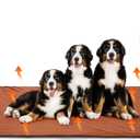 TURBRO 59x39 XXX-Large Pet Heating Pad, Electric Heated Dog Bed for Large Breeds, Temperature and Timer Control, Anti-Bite Cord, Ultra-Soft and Anti-Slip Cover, Indoor Use, MET Certified, Brown