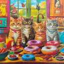 300 Piece Puzzles for Kids Boys Girls Ages 6-8 8-10 10-12 - Jigsaw Puzzles for Adults - Kitchen Kittens and Donuts