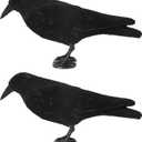 Crow Decoy for Attracting Crows, 2-Pack Plastic Fake Crows Birds Decoy for Garden Yard Backyard Decoration