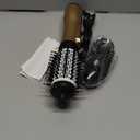 3-in-1 Hot Air Styler and Rotating Hair Dryer, Spin Hair Dryer Brush with 2 Interchangeable Brush, Anti-frizz Hot Air Spin Brush Set for Straightening, Drying, and Curling (Gold)