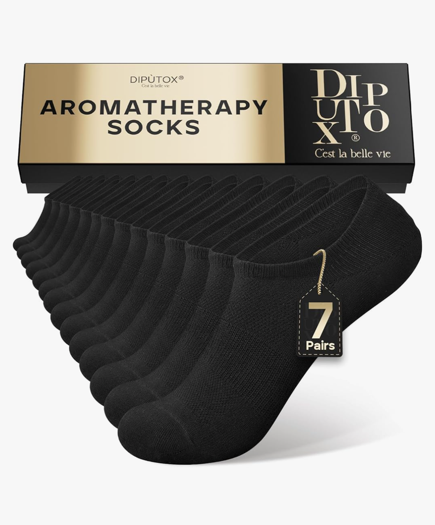 7 Pairs Christmas Golf Gifts for Men/Women No Show Cotton Socks, Low Cut Compression Socks, Aromatic