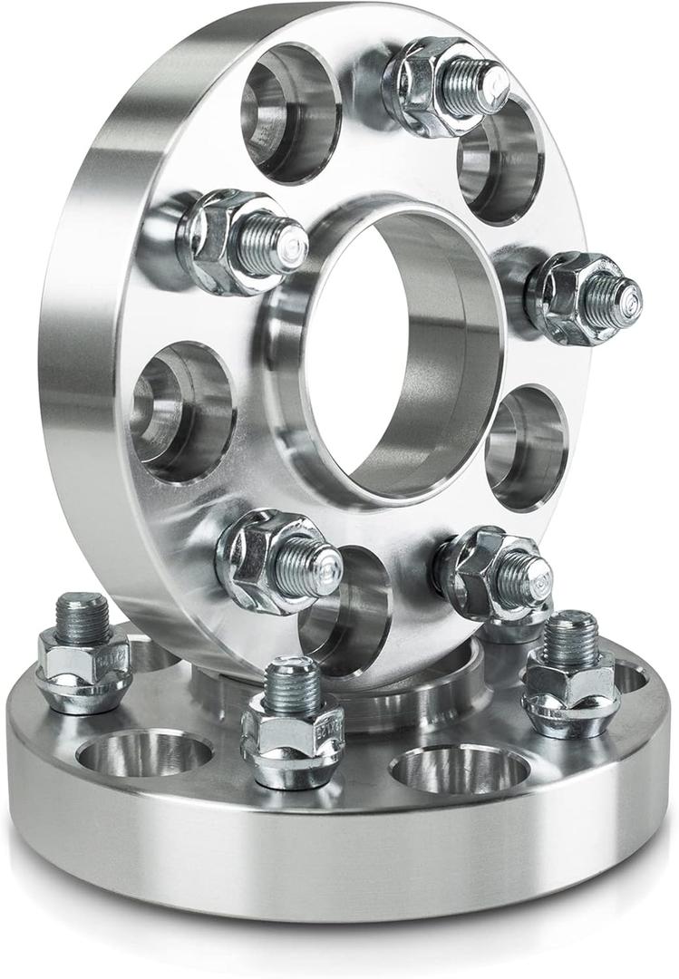 20mm Hubcentric Wheel Adapters 5x114.3 to 5x120, 5x114.3 (Hub) to 5x120 (Wheel), Compatible For Honda Acura Only With 64.1mm Center Bore -Allow your vehicle to use 5x120 Wheels (2pcs m12x1.5 Studs)