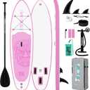 FunWater 8'/10'/10'6"/11'6" Inflatable Stand Up Paddle Board with Premium SUP Paddleboard Accessories, Wide Stable Anti-Slip EVA Deck,Paddle Boards for Adults & Youth of All Skill Levels