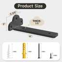 LuckIn 6 Pack Floating Shelf Brackets, Heavy Duty Floating Shelf Bracket 6 Inch Long, Black Hidden Metal L Brackets for Wall Shelves Support DIY(1/5 Inch Thicked) and 170 lb. Load Capacity