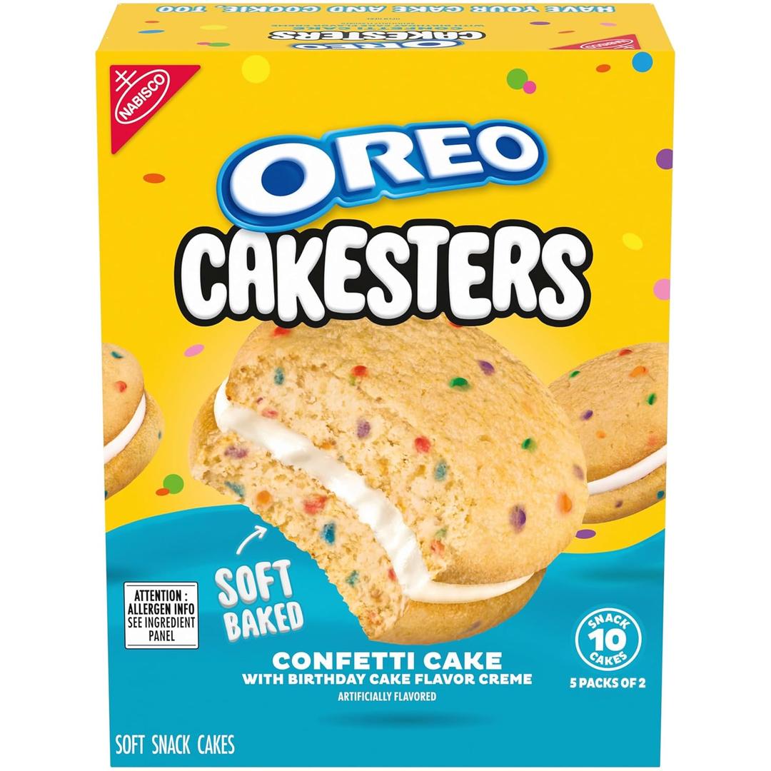 OREO Cakesters Confetti Cake Soft Snack Cakes, 5-2.02 oz Snack Packs