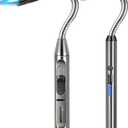 2 Pack Candle Lighter Electric Arc Long Flex Neck Utility Butane Torch Lighters Rechargeable USB Refillable Gas Jet Flame Windproof Lighter for Camping BBQ Grill Gas Stove