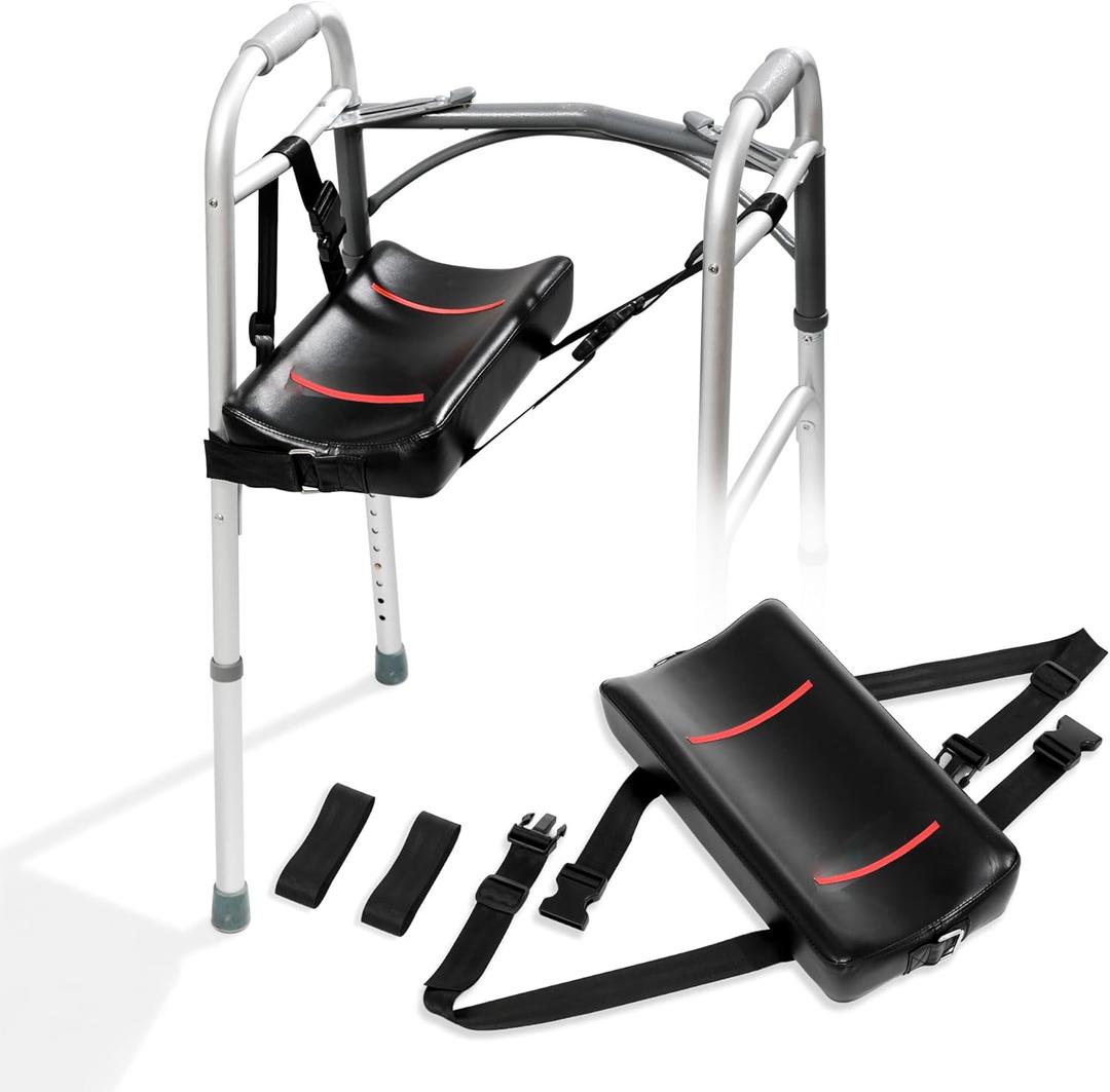 Knee Sling Attachment for Walker with Support Pads | 3.0 Adjustable Safety Lift Leg Pads | Comfort - Ergonomically Designed for Foot Injuries | Fits Almost All Walkers | 300 LBS Weight Capacity