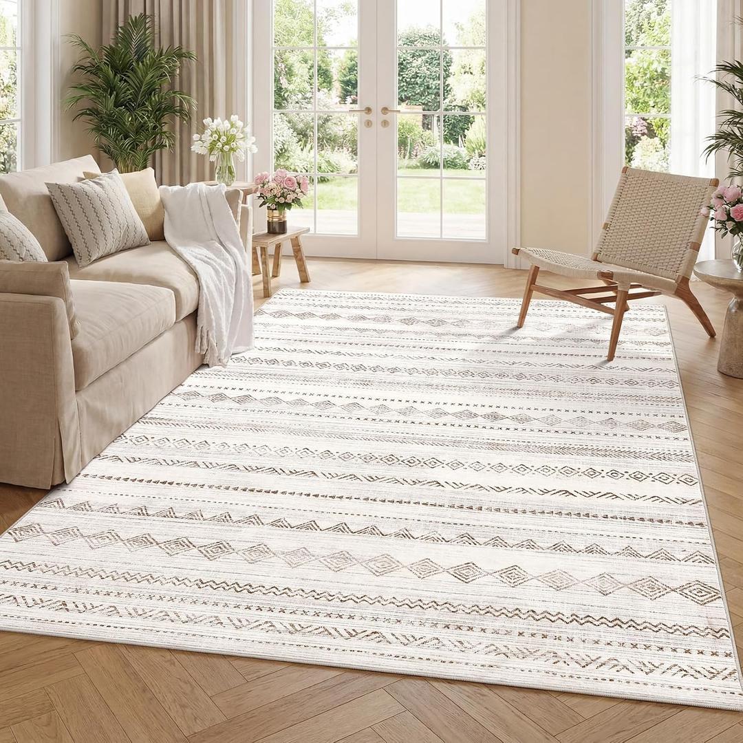 Garvee Washable Rugs 5x7 Non Slip Soft Low-Pile Stain Resistant Home Decor