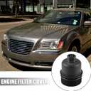 X AUTOHAUX Black Car Oil Engine Filter Housing Cap Cover for Chrysler for Dodge for Jeep for Ram 68191350AA