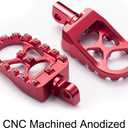 Hopider CNC Wide Foot Pegs 360 Roating MX Chopper Bobber Style for harley Dyna Sportster Fatboy Iron 883,Red
