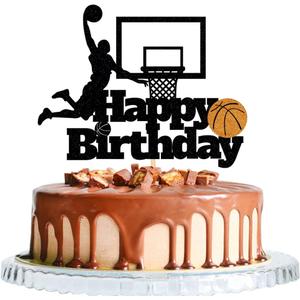 Basketball Happy Birthday Cake Topper-Basketball Themed Birthday Party Cake Decoration (Birthday)