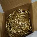 Maitys 100 Pcs Metal Curtain Rings with Eyelet 1.5-inch Inner Diameter Eyelet Curtain Rings for Drapery Clips Hooks for Sliding Window Bathroom Door Shower Rod (Gold)