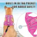 BARKBAY No Pull Dog Harness Large Reflective Dog Harness with Front Clip and Easy Control Handle for Walking Training Running with ID tag Pocket(Pink,L)