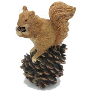 C&F Garden Decor Outdoor Polyresin Squirrel On Pinecone Statue G119 6"H