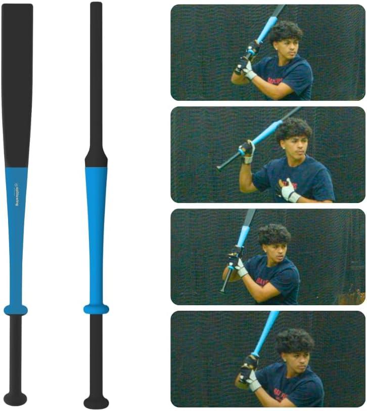 SplitSwing 4-in-1 Baseball & Softball Swing Trainer Flat Bat, Split Grip, Half Bat, Underload Batting Aid. Baseball Training For All Levels. Makes Hard Contact Feel Automatic.