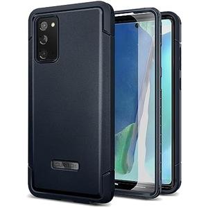 SURITCH for Samsung Galaxy Note 20 Case (Only) 6.7-inch, [2 Front Frames][Built-in Screen Protector] Full Body Protective Rugged Heavy Duty Shockproof Phone Cover -(Navy Blue)