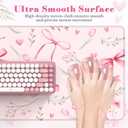 HAOCOO Pink Coquette Desk Mat, Cute Large Mouse Pad for Keyboard, Non-Slip Waterproof Desk Pad, Office Desktop Mat with Stitched Edges, Desk Decor for Women Office Aesthetics