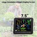 Home Weather Station with Rain Gauge and Wind Speed, Weather Stations Wireless Indoor Outdoor with Rain Gauge Outdoor, Forecast, Temperature, Humidity, Moon Phase, Alarm Clock(No WiFi)