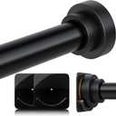 STARLATTA Long Tension Shower Curtain Rod 31-120 Inch (10ft): 1.1" Dia Rustproof Stainless Steel, No Drilling Heavy Duty, Adjustable Room Divider for Bathroom Window, Matte Black