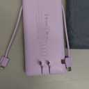 Charmast Portable Charger with Built-in Cables & Wall Plug, 10000mAh Portable Power Bank, External Battery Pack Travel Essentials Compatible with iPhone 16/15/14/13, Samsung, iPad etc (Purple)