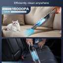 Zefiro Compact Powerful Cordless Handheld Vacuum, Rechargeable Portable Car Vacuum for Car & Pet Hair, 25000PA High Power Suction, XL Dust Cup, 2 Brushes & Filters, Long Runtime with Charger