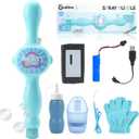 2026 New Fog Bubble Machine, Rechargeable Automatic Electric Smoke Bubble Machine, Magic Smoke Bubble Maker, Colorful Lights & Music, Bubble Fog Game for Parties, Beaches, Summer (Blue)