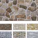 Commomy Faux Stone Peel and Stick 3D Wall Panels 10 Pcs 11.8" x 11.8", 22.8 x 11.8 in