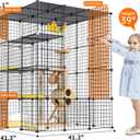 Oneluck Extra Large Cat Cage,4-Tier Catio, DIY Metal Cat Enclosure with Platforms,55 Inch Indoor Cat Cage for 1-3 Cats, Indoor Cat Playpen for Cats Rabbits Small Animals