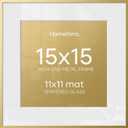 Homeforia 15x15 Gold Picture Frame, High-End Metal, 11x11 Mat, Glass
High End Aluminum, Tempered Glass, Acid-Free 11x11 Removable Mat, 15x15 in Edge-to-Edge Display 15x15, Wall Kit, Set Of 1
