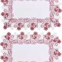White Dark Red Floral Lace Jacquard Placemats Set of 2 Table Topper Dresser Scarf Place Mats (Dark Red, 14"x20" Set of 2)