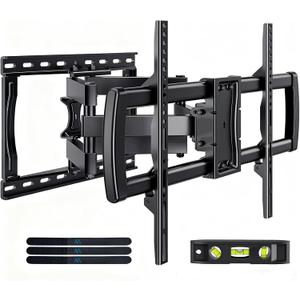 Full Motion TV Wall Mount Bracket for Most 32-85 inch TVs,TV Mount with Dual Articulating Arms,Tilt/Swivel/Extension/Leveling,Fits 8 12 16" Studs,Max VESA 600x400mm, Holds up to 132lbs