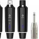 Wireless XLR Microphone System (2 Transmitter & 1 Receiver) 2.4Ghz, XLR Mic Adapter for Dynamic Microphone, Audio Mixer, Electric Guitar Bass, 48V Phantom Power for Condenser Mic, 160ft Range