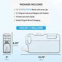 Refrigerator Water Dispenser 1.1 Gallon Bottle with 2 Spigots - BPA Free Plastic Slim Water Jug with Spout Leak Proof | Refillable Fridge Water Container, Convenient Handles (Clear)