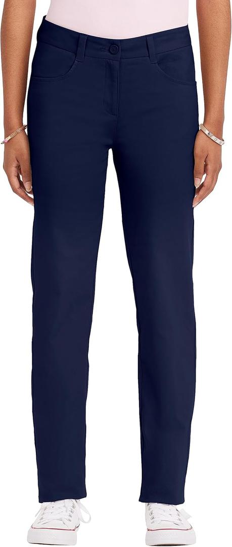 IZOD Junior's Uniform Skinny Stretch Twill Pant (1, Navy)