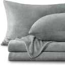 BEDELITE Fleece Sheets Queen Size Bed Set, Super Soft and Warm Fuzzy Plush Queen Sheet Set 4 Piece for Winter Gift & Decor , Includes 1 Deep Pocket Fitted Sheet, 1 Flat Sheet and 2 Pillowcases (Grey)