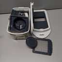 Mueller Pro-Series All-in-One, 12 Blade Mandoline Slicer for Kitchen, Food Chopper, Vegetable Slicer and Spiralizer, Cutter, Dicer, Grater, Kitchen Gadgets Sets with Container, White Sand/Gray