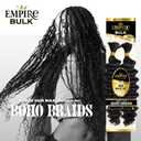 Sensationnel Empire Bulk Braiding Deep Human Hair Braids for Knotless Boho Box or Curly Loose Wave Styles - 1 pack (18 inch, 1B OFFBLACK)