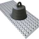 Grey Weighted Non Slip Bathtub Mat Without Suction Cups,Textured TPE Bath Mat for Textured Tub & Shower Surfaces,Doesn't Float, Works on Tile and Stone(33.8”x 17”), 0.1" x 0.1"