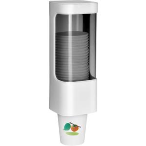 Cup Dispenser Wall Mounted Bathroom Cup Holder, 3oz-5oz Disposable Paper Cup Plastic Cup Dispenser, Water Cooler Dispenser Cup Holder with Paste Plate for Home Office Hospital Gym (White)