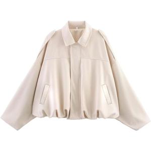 Womens Faux Suede Bomber Jacket Casual Lapel Pilot Cropped Coat Oversized Motorcycle Jackets 2025 Outerwear (L)