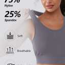 Women's Sports Bra Tank Top - Y-Back Racerback Padded Scoop Neck Crop Workout Top with Built in Pads (X-Large)