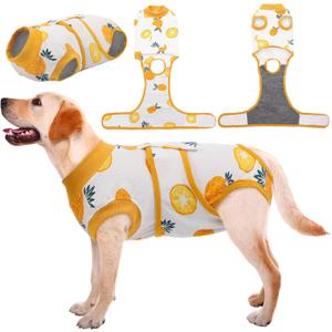 Kuoser Recovery Suit for Dogs Cats After Surgery, Professional Pet Recovery Shirt Dog Abdominal Wounds Bandages, Substitute E-Collar & Cone, Prevent Licking Dog Onesies Pet Surgery Recovery Suit (L (Back:16.1-20.1'', Weight:23-48 LB))