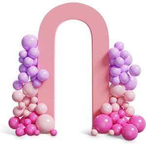 Peomeise 7.2FT Spandex Open Arch Backdrop CoverU-Shaped 2-Sided Backdrop CoverRound Top Chiara Stand Cover for Birthday Party Wedding Ceremony Baby Shower DecorationDusty Pink