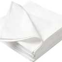 100% Cotton Napkin, Satin Band Design Formal Hospitality Napkin for Upscale Events & Dining, 22"x22", White, Set Of 12