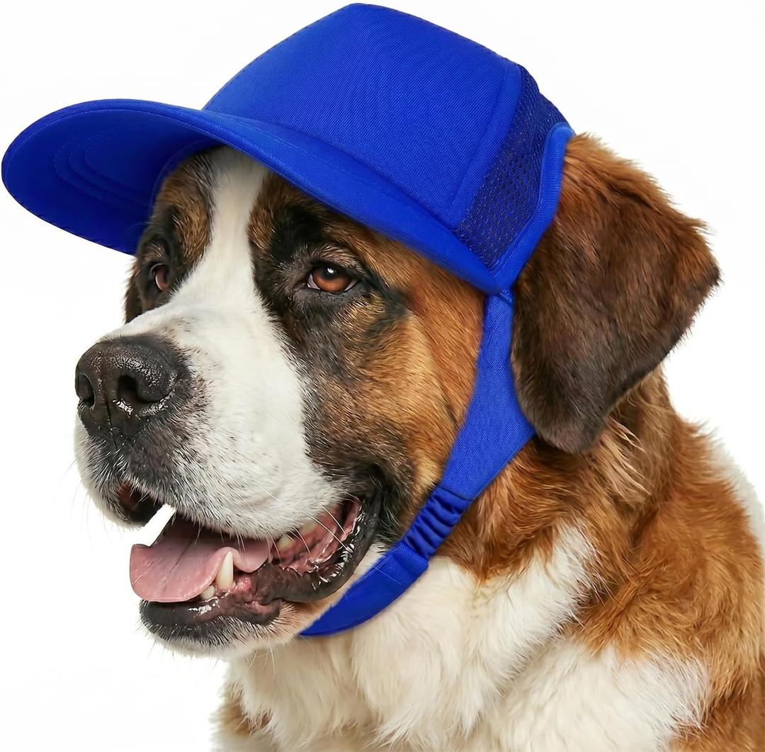 Tuff Pupper Dog Baseball Cap | UV Protection Dog Sun Hat | Breathable Lightweight Design | Secure Adjustable Chin Strap | Quick-Dry Fabric | Reinforced Brim | Dogs (Blue, XXL)