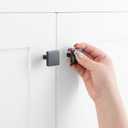 20 Pack 1-1/8 Inch, Square Matte Black Cabinet Knobs Black Drawer Knobs Black Cabinet Pulls, ZK2401 Solid Kitchen Hardware for Cabinets Drawers Bedroom Dresser Bathroom Vanity Cupboard